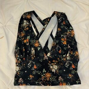 Black with Floral top